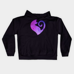 Celestial Valentines Cat Heart Kids Hoodie